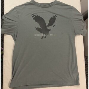 American Eagle Mens Super Soft Graphic T-Shirt Sage Green Size M